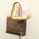 CELINE Macadam Canvas Tote Bag PVC Leather Brown Gold Auth 119866-20