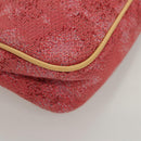 MCM Accessory Pouch Canvas Pink Silver Auth 119871-15