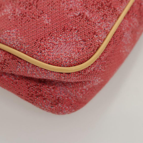 MCM Accessory Pouch Canvas Pink Silver Auth 119871