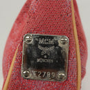 MCM Accessory Pouch Canvas Pink Silver Auth 119871-12