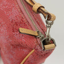 MCM Accessory Pouch Canvas Pink Silver Auth 119871-10