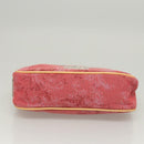 MCM Accessory Pouch Canvas Pink Silver Auth 119871-5