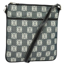 LOEWE Anagram Shoulder Bag Canvas Leather Gray Black Silver Auth 119873-1