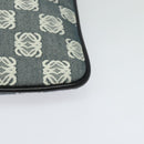 LOEWE Anagram Shoulder Bag Canvas Leather Gray Black Silver Auth 119873-14