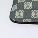 LOEWE Anagram Shoulder Bag Canvas Leather Gray Black Silver Auth 119873-15