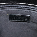 LOEWE Anagram Shoulder Bag Canvas Leather Gray Black Silver Auth 119873-17