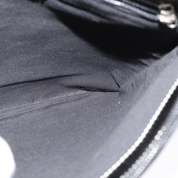 LOEWE Anagram Shoulder Bag Canvas Leather Gray Black Silver Auth 119873