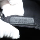 LOEWE Anagram Shoulder Bag Canvas Leather Gray Black Silver Auth 119873-12