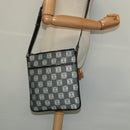 LOEWE Anagram Shoulder Bag Canvas Leather Gray Black Silver Auth 119873-21