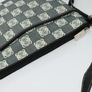 LOEWE Anagram Shoulder Bag Canvas Leather Gray Black Silver Auth 119873-6