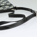 LOEWE Anagram Shoulder Bag Canvas Leather Gray Black Silver Auth 119873-7