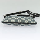 LOEWE Anagram Shoulder Bag Canvas Leather Gray Black Silver Auth 119873-5