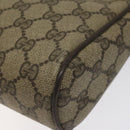 GUCCI GG Supreme Web Sherry Line Clutch Bag PVC Beige Gold 010 378 Auth 119887-15