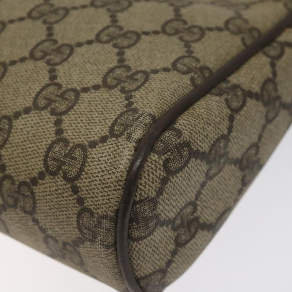 GUCCI GG Supreme Web Sherry Line Clutch Bag PVC Beige Gold 010 378 Auth 119887