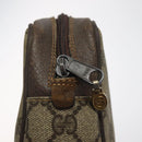 GUCCI GG Supreme Web Sherry Line Clutch Bag PVC Beige Gold 010 378 Auth 119887-8