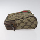 GUCCI GG Supreme Web Sherry Line Clutch Bag PVC Beige Gold 010 378 Auth 119887-4