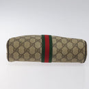 GUCCI GG Supreme Web Sherry Line Clutch Bag PVC Beige Gold 010 378 Auth 119887-6