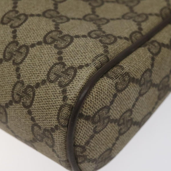 GUCCI GG Supreme Web Sherry Line Clutch Bag PVC Beige Gold 010 378 Auth 119887