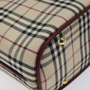 BURBERRY Nova Check Hand Bag Canvas Beige Gold Auth 119890-9