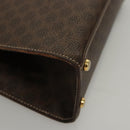 CELINE Macadam Canvas Hand Bag PVC Leather Brown Gold Auth 119974-8