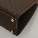 CELINE Macadam Canvas Hand Bag PVC Leather Brown Gold Auth 119974-15