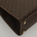 CELINE Macadam Canvas Hand Bag PVC Leather Brown Gold Auth 119974-16