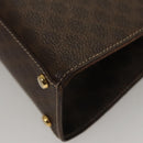 CELINE Macadam Canvas Hand Bag PVC Leather Brown Gold Auth 119974-17