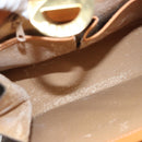 CELINE Macadam Canvas Hand Bag PVC Leather Brown Gold Auth 119974-9