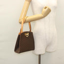 CELINE Macadam Canvas Hand Bag PVC Leather Brown Gold Auth 119974-22