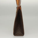 CELINE Macadam Canvas Hand Bag PVC Leather Brown Gold Auth 119974-3