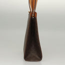 CELINE Macadam Canvas Hand Bag PVC Leather Brown Gold Auth 119974-4