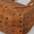MCM Logogram Vicetos Tote Bag PVC Leather Brown Gold Auth 119981-8
