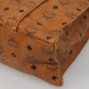 MCM Logogram Vicetos Tote Bag PVC Leather Brown Gold Auth 119981-16