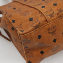MCM Logogram Vicetos Tote Bag PVC Leather Brown Gold Auth 119981-17