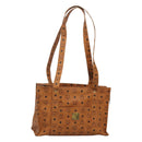 MCM Logogram Vicetos Tote Bag PVC Leather Brown Gold Auth 119981-1