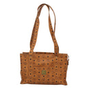 MCM Logogram Vicetos Tote Bag PVC Leather Brown Gold Auth 119981-13