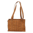 MCM Logogram Vicetos Tote Bag PVC Leather Brown Gold Auth 119981-2