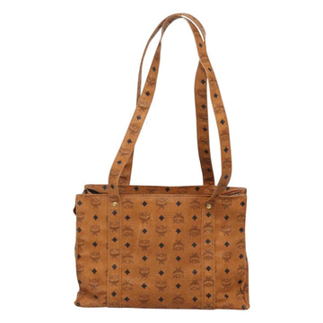 MCM Logogram Vicetos Tote Bag PVC Leather Brown Gold Auth 119981 - 0