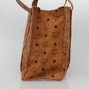 MCM Logogram Vicetos Tote Bag PVC Leather Brown Gold Auth 119981-3