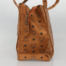 MCM Logogram Vicetos Tote Bag PVC Leather Brown Gold Auth 119981-4