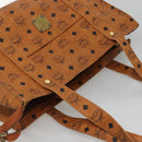 MCM Logogram Vicetos Tote Bag PVC Leather Brown Gold Auth 119981-6
