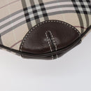 BURBERRY Nova Check Blue Label Shoulder Bag Canvas Beige Auth 119982-16