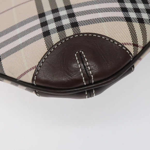 BURBERRY Nova Check Blue Label Shoulder Bag Canvas Beige Auth 119982