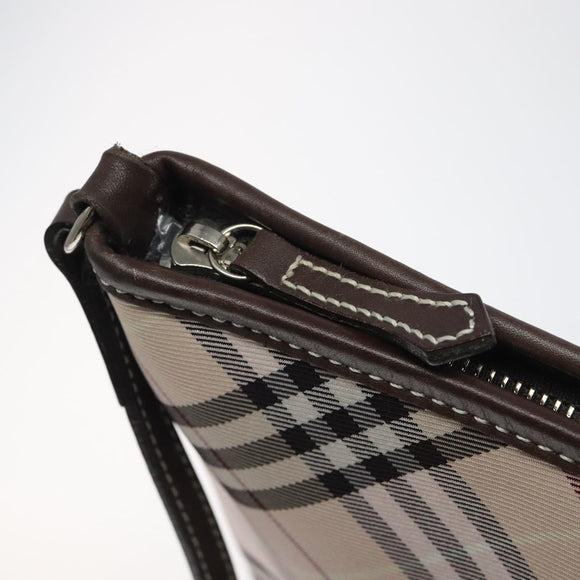 BURBERRY Nova Check Blue Label Shoulder Bag Canvas Beige Auth 119982