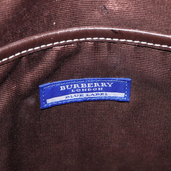 BURBERRY Nova Check Blue Label Shoulder Bag Canvas Beige Auth 119982