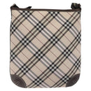 BURBERRY Nova Check Blue Label Shoulder Bag Canvas Beige Auth 119982-13