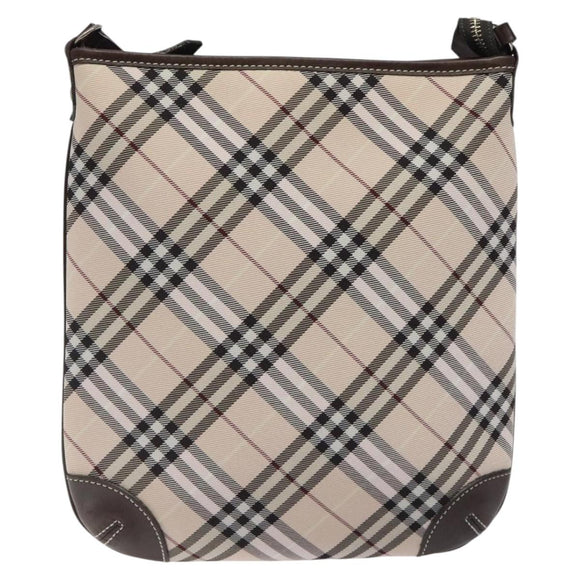 BURBERRY Nova Check Blue Label Shoulder Bag Canvas Beige Auth 119982