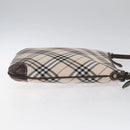 BURBERRY Nova Check Blue Label Shoulder Bag Canvas Beige Auth 119982-3