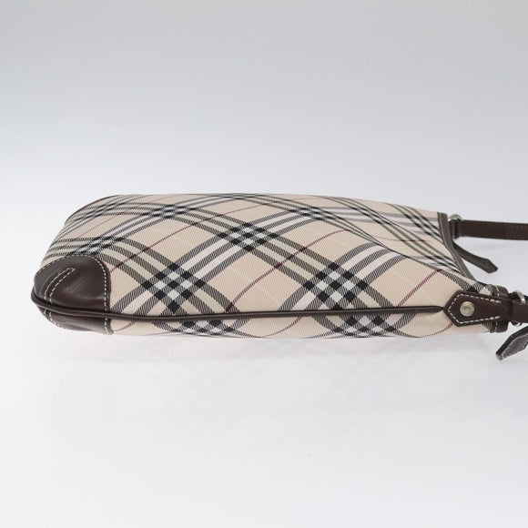 BURBERRY Nova Check Blue Label Shoulder Bag Canvas Beige Auth 119982