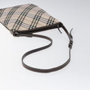 BURBERRY Nova Check Blue Label Shoulder Bag Canvas Beige Auth 119982-7